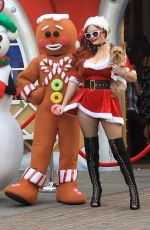 PHOEBE PRICE in Santa Outfit at Santa