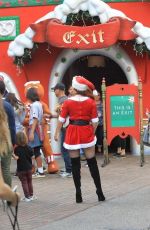 PHOEBE PRICE in Santa Outfit at Santa