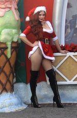 PHOEBE PRICE in Santa Outfit at Santa