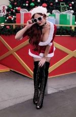 PHOEBE PRICE in Santa Outfit at Santa