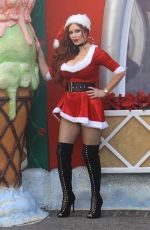 PHOEBE PRICE in Santa Outfit at Santa