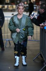 PINK Arrives at BBC Radio 1 Studios in London 12/01/2017