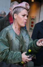PINK Arrives at BBC Radio 1 Studios in London 12/01/2017