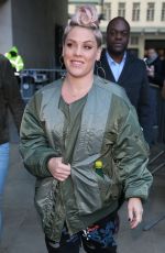 PINK Arrives at BBC Radio 1 Studios in London 12/01/2017