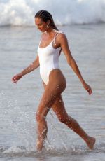 Pregnant CANDICE SWANEPOEL in Swimsuit at a Beach in Fernando De Noronha 12/17/2017