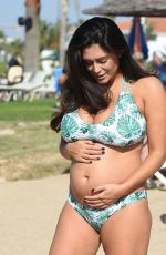 Pregnant CASEY BATCHELOR in Bikini at a Beach in Lanzarote 12/27/2017