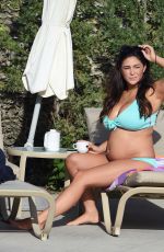 Pregnant CASEY BATCHELOR in Bikini at a Pool in Lanzarote 12/18/2017