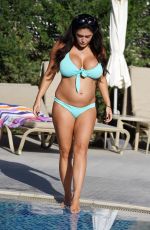 Pregnant CASEY BATCHELOR in Bikini at a Pool in Lanzarote 12/18/2017