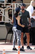 Pregnant EVA LONGORIA and Hose Baston Out in Miami 12/25/2017
