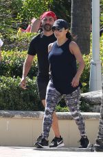 Pregnant EVA LONGORIA and Hose Baston Out in Miami 12/25/2017