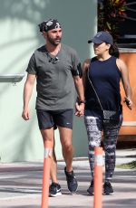 Pregnant EVA LONGORIA and Hose Baston Out in Miami 12/25/2017