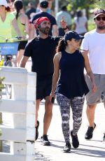 Pregnant EVA LONGORIA and Hose Baston Out in Miami 12/25/2017