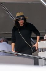 Pregnant EVA LONGORIA and Jose Baston at a Boat Ride in Miami 12/23/2017