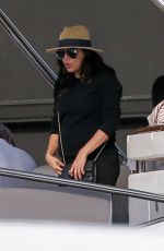 Pregnant EVA LONGORIA and Jose Baston at a Boat Ride in Miami 12/23/2017