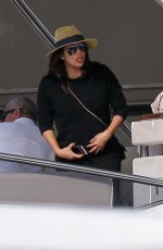 Pregnant EVA LONGORIA and Jose Baston at a Boat Ride in Miami 12/23/2017