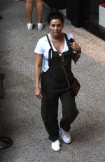Pregnant EVA LONGORIA in Overalls Out and About in Miami 12/22/2017