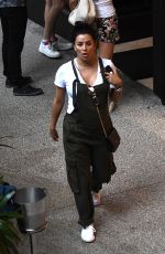 Pregnant EVA LONGORIA in Overalls Out and About in Miami 12/22/2017