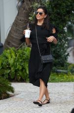 Pregnant EVA LONGORIA Out in Miami Beach 12/26/2017