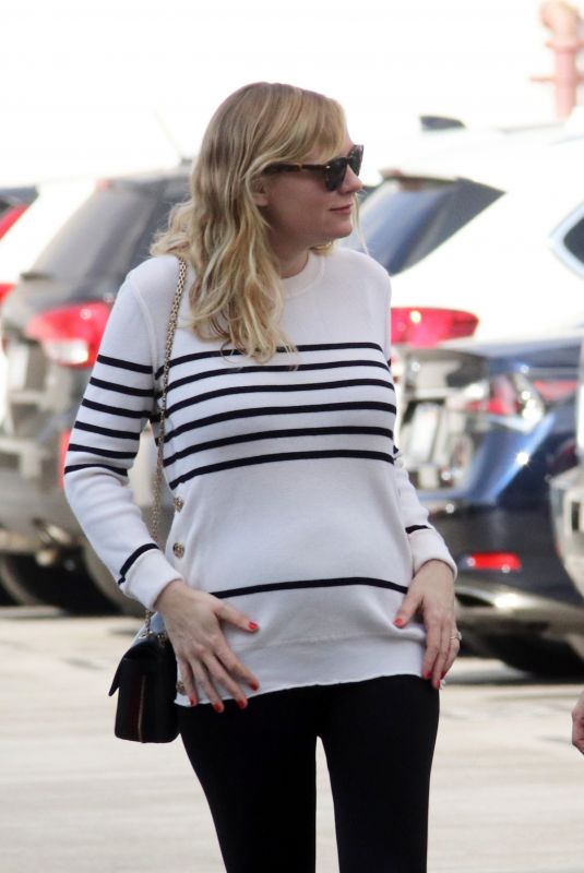Pregnant KIRSTEN DUNST Out and About in Santa Monica 12/20/2017