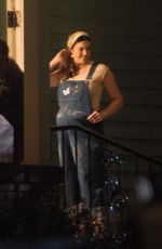 Pregnant MANDY MOORE on the Set of This is Us in Los Angeles 12/11/2017