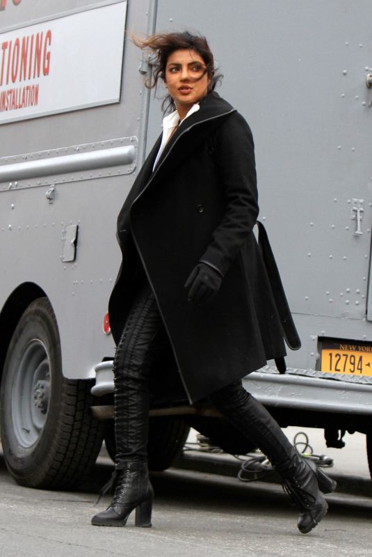 PRIYANKA CHOPRA on the Set of Quantico in New York 12/13/2017