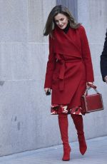 QUEEN LETIZIA OF SPAIN Out in Madrid 12/21/2017