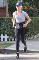 RACHAEL TAYLOR Out Jogging in Los Angeles 12/22/2017