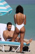 RACHEL LINDSAY in Swimsuit at a Beach in Miami 12/21/2017