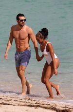 RACHEL LINDSAY in Swimsuit at a Beach in Miami 12/21/2017