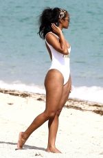 RACHEL LINDSAY in Swimsuit on the Beach in Miami 12/21/2017