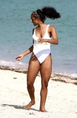 RACHEL LINDSAY in Swimsuit on the Beach in Miami 12/21/2017