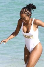 RACHEL LINDSAY in Swimsuit on the Beach in Miami 12/21/2017
