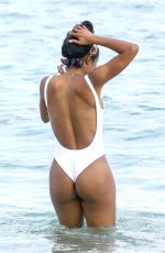 RACHEL LINDSAY in Swimsuit on the Beach in Miami 12/21/2017