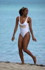 RACHEL LINDSAY in Swimsuit on the Beach in Miami 12/21/2017