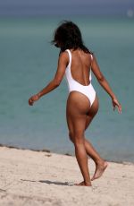 RACHEL LINDSAY in Swimsuit on the Beach in Miami 12/21/2017