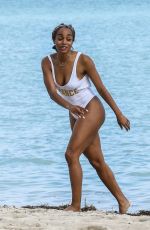 RACHEL LINDSAY in Swimsuit on the Beach in Miami 12/21/2017