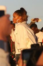 RIHANNA Performs at TDE Annual Christmas Concert in Watts 12/21/2017