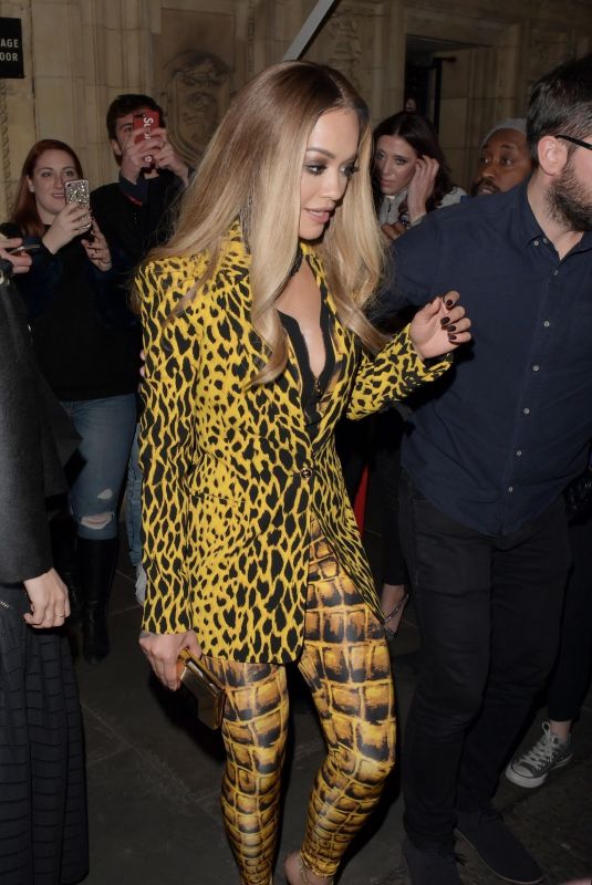 RITA ORA Leaves Fashion Awards 2017 in London 12/04/2017