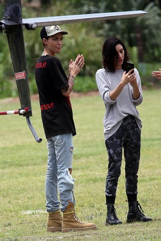 RUBY ROSE and JESSICA ORIGLIASSO at Heli Tour in Byron Bay 12/03/2017