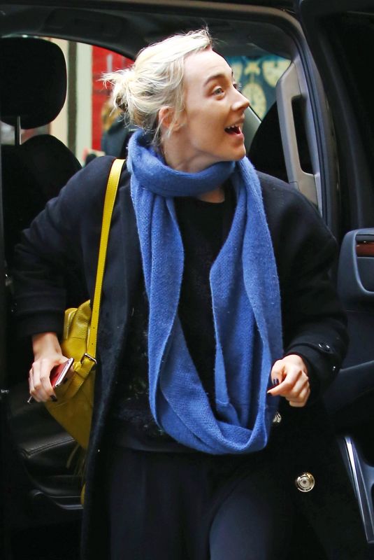 SAOIRSE RONAN Arrives at Saturday Night Live Rehearsals in New York 12/01/2017
