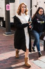 SARAH PAULSON on the Set of Glass in Philadelphia 12/04/2017