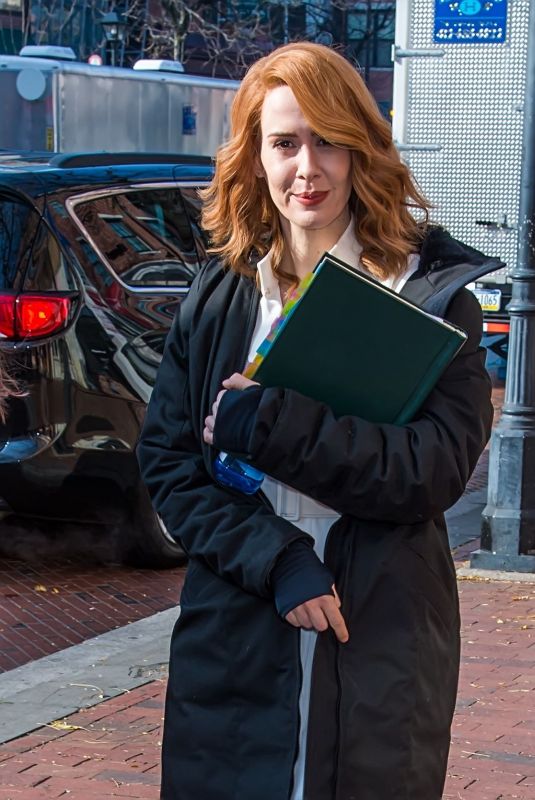 SARAH PAULSON on the Set of Glass in Philadelphia 12/04/2017