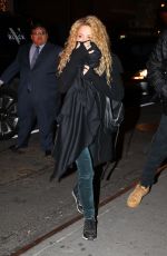 SHAKIRA Arrives at Hunt & Fish Club in New York 12/26/2017