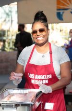 SHAR JACKSON at LA Mission Serves Christmas to the Homeless in Los Angeles 12/22/2017