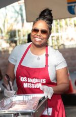 SHAR JACKSON at LA Mission Serves Christmas to the Homeless in Los Angeles 12/22/2017