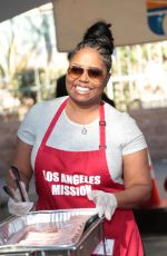 SHAR JACKSON at LA Mission Serves Christmas to the Homeless in Los Angeles 12/22/2017