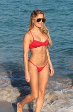 SYLIVE MEIS in Red Bikini at a Beach in Miami 12/30/2017