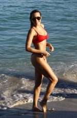 SYLIVE MEIS in Red Bikini at a Beach in Miami 12/30/2017