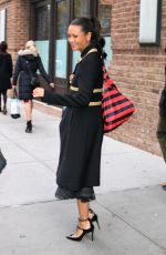 TAHNDIE NEWTON Leaves Her Hotel in New York 11/30/2017