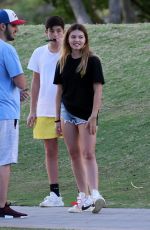 THYLANE BLONDEAU in Jeans Shorts Out in Miami 12/23/2017